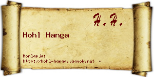 Hohl Hanga névjegykártya